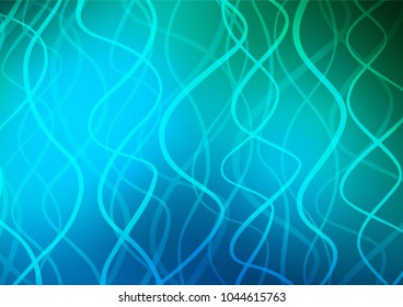 Light Blue, Green vector indian curved texture. Blurred decorative design in Indian style with Zen tangles. The elegant pattern can be used as a part of a brand book.
