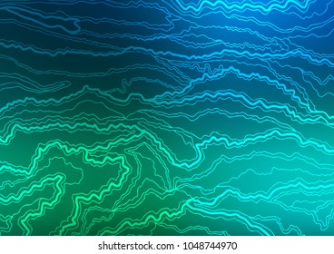 Light Blue, Green vector indian curved pattern. Ethnic elegant natural pattern with gradient. The textured pattern can be used for website.