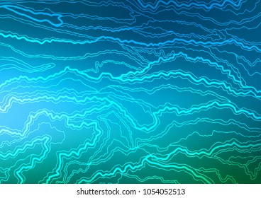 Light Blue, Green vector indian curved background. Ethnic elegant natural pattern with gradient. A new texture for your design.