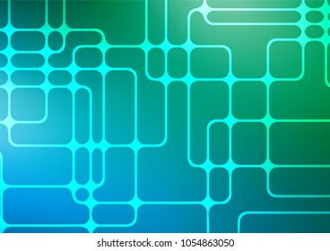Light Blue, Green vector indian curved background. Modern geometrical abstract illustration with doodles. The best blurred design for your business.