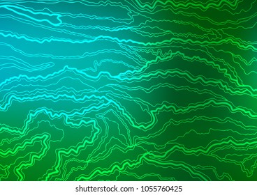 Light Blue, Green vector indian curved template. Geometric doodle illustration in Origami style with gradient. The template can be used as a background for cell phones.