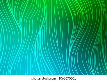 Light Blue, Green vector indian curved template. Colorful illustration in abstract style with doodles and Zen tangles. Hand painted design for web, wrapping, wallpaper.