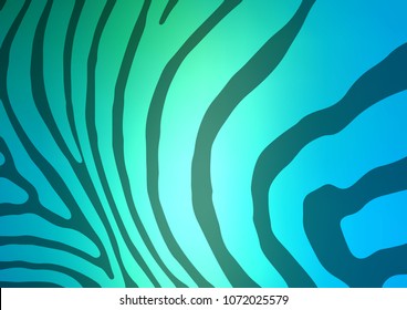 Light Blue, Green vector indian curved background. Blurred decorative design in Indian style with Zen tangles. Hand painted design for web, wrapping, wallpaper.