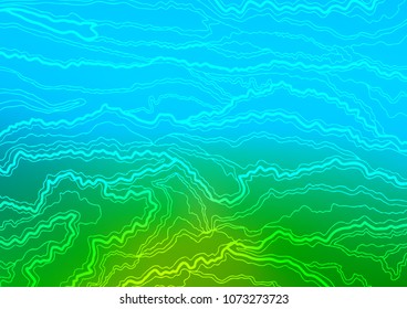 Light Blue, Green vector indian curved template. Shining colored illustration with doodles in Zen tangle style. Brand-new design for your business.
