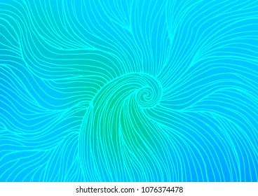 Light Blue, Green vector indian curved texture. A completely new color illustration in doodle style. A completely new design for your business.