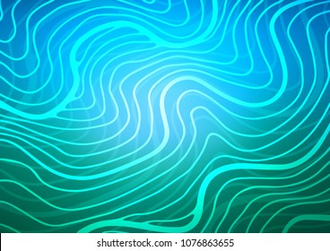 Light Blue, Green vector indian curved background. Brand-new colored illustration in blurry style with doodles. The pattern can be used for wallpapers and coloring books.