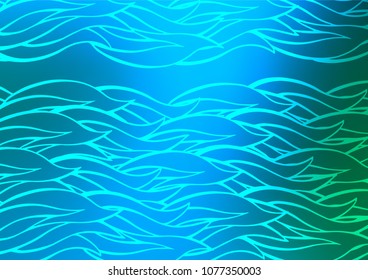 Light Blue, Green vector indian curved pattern. Modern geometrical abstract illustration with doodles. A completely new design for your business.