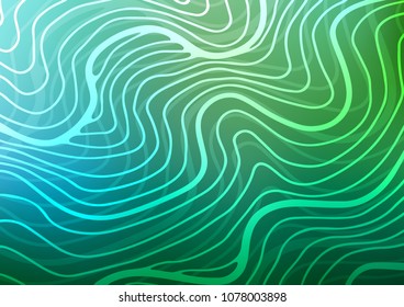 Light Blue, Green vector indian curved background. Decorative shining illustration with doodles on abstract template. The pattern can be used for wallpapers and coloring books.