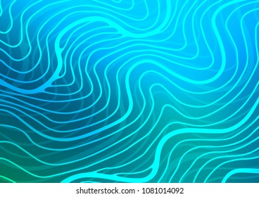 Light Blue, Green vector indian curved background. Geometric doodle illustration in Origami style with gradient. Hand painted design for web, leaflet, textile.
