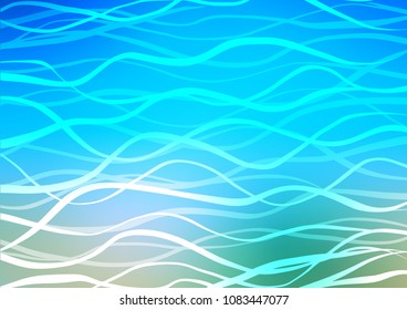 Light Blue, Green vector indian curved background. Decorative shining illustration with doodles on abstract template. Brand-new style for your business design.