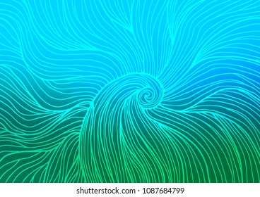 Light Blue, Green vector indian curved pattern. Blurred decorative design in Indian style with Zen tangles. The completely new template can be used for your brand book.