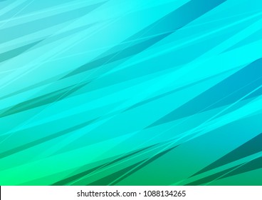 Light Blue, Green vector indian curved template. Geometric doodle illustration in Origami style with gradient. The pattern can be used for coloring books and pages for kids.