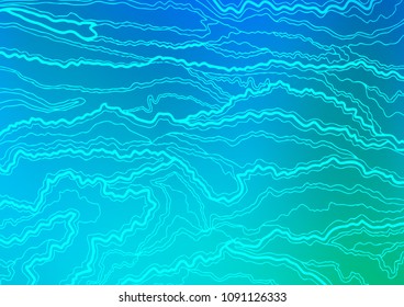 Light Blue, Green vector indian curved background. Geometric doodle illustration in Origami style with gradient. A completely new template for your business design.
