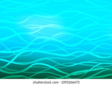 Light Blue, Green vector indian curved texture. An elegant bright illustration with lines in Natural style. Hand painted design for web, leaflet, textile.