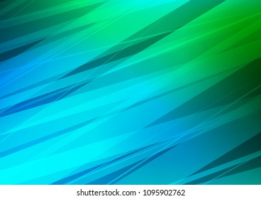 Light Blue, Green vector indian curved pattern. Blurred decorative design in Indian style with Zen tangles. The pattern can be used for wallpapers and coloring books.