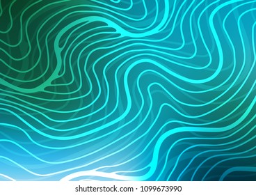 Light Blue, Green vector indian curved texture. Brand-new colored illustration in blurry style with doodles. The textured pattern can be used for website.