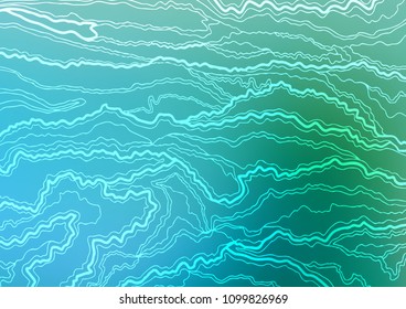 Light Blue, Green vector indian curved background. Ethnic elegant natural pattern with gradient. Hand painted design for web, wrapping, wallpaper.