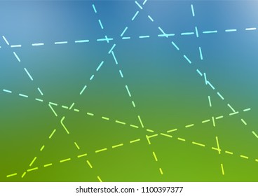 Light Blue, Green vector indian curved background. Brand-new colored illustration in blurry style with doodles. The pattern can be used for heads of websites and designs.