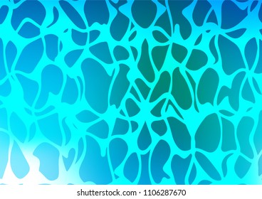 Light Blue, Green vector indian curved background. Doodles on blurred abstract background with gradient. The pattern can be used for coloring books and pages for kids.