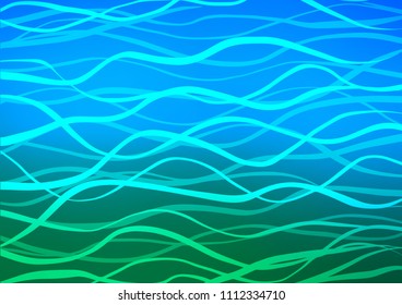 Light Blue, Green vector indian curved background. Colorful illustration in abstract style with doodles and Zen tangles. The best blurred design for your business.