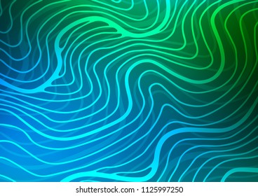Light Blue, Green vector indian curved pattern. Glitter abstract illustration with doodles and Zen tangles. The completely new template can be used for your brand book.