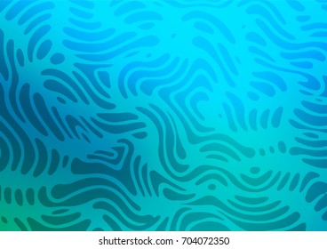 Light Blue, Green vector indian curved template. Colorful abstract illustration with zentangles in Asian style. The completely new template can be used for your brand book.