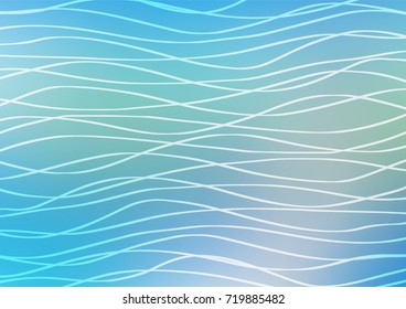 Light Blue, Green vector indian curved pattern. Shining colored illustration with doodles in Arabic style. The completely new template can be used for your brand book.