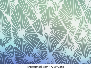 Light Blue, Green vector indian curved texture. Blurred decorative design in Indian style with Zen tangles. The pattern can be used for wallpapers and coloring books.