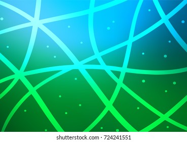Light Blue, Green vector indian curved background. Glitter abstract illustration with doodles and Zen tangles. A completely new template for your business design.
