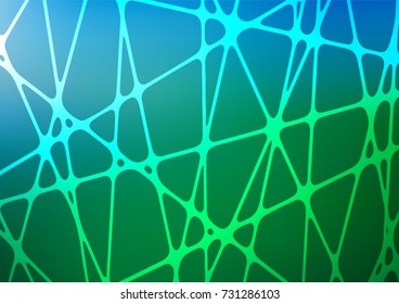 Light Blue, Green vector indian curved template. Creative illustration in blurred style with doodles and Zen tangles. The elegant pattern can be used as a part of a brand book.