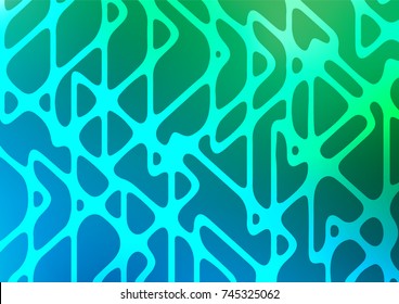 Light Blue, Green vector indian curved background. Creative illustration in blurred style with doodles and Zen tangles. Hand painted design for web, leaflet, textile.