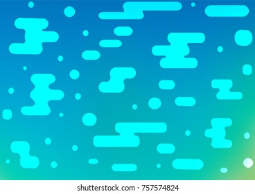 Light Blue, Green vector indian curved template. Ethnic elegant natural pattern with gradient. Hand painted design for web, leaflet, textile.