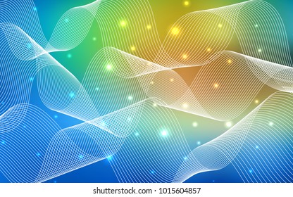 Light Blue, Green vector layout with festival confetti. Modern geometrical abstract illustration with carnival ribbons. The pattern can be used for birthday gifts, congratulations.