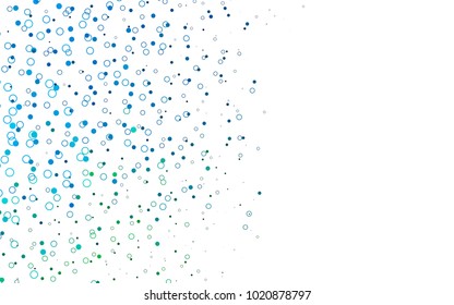 Light Blue, Green vector  layout with circle shapes. Blurred decorative design in abstract style with bubbles. New design for ad, poster, banner of your website.