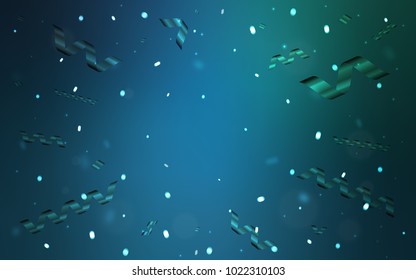 Light Blue, Green vector layout with festival confetti. Glitter abstract illustration with colorful confetti, ribbons. The pattern can be used for birthday gifts, congratulations.