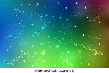 Light Blue, Green vector layout with festival confetti. Blurred decorative design in anniversary style with confetti. Beautiful design for your business advert of anniversary.