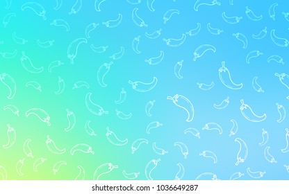 Light Blue, Green vector layout with peppers. peppers on blurred abstract background with colorful gradient. Pattern for ads of breakfast, lunch, dinner.