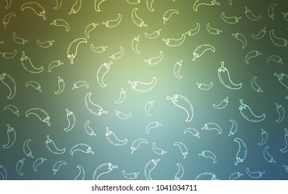 Light Blue, Green vector layout with peppers. Beautiful colored illustration with peppers in doodle style. Pattern for ad, booklets, leaflets of restaurants.