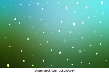 Light Blue, Green vector layout with bright snowflakes. Glitter abstract illustration with crystals of ice. The pattern can be used for new year ad, booklets.