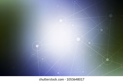 Light Blue, Green vector layout with circles, lines. Design with connection of dots and lines on colorful background. Pattern can be used for ads, leaflets.
