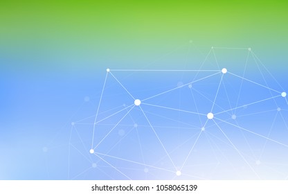 Light Blue, Green vector layout with circles, lines. Abstract illustration with colorful discs and triangles. Pattern can be used for futuristic ad, booklets.