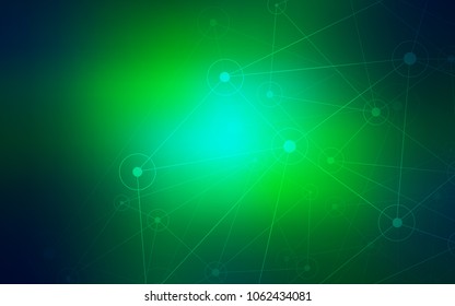 Light Blue, Green vector layout with circles, lines. Modern abstract colorful illustration with spheres and lines. Pattern can be used for ads, leaflets.