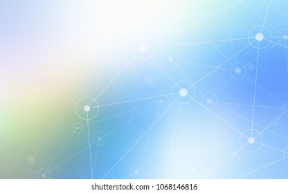 Light Blue, Green vector layout with circles, lines. Abstract illustration with colorful discs and triangles. Pattern can be used for beautiful websites.