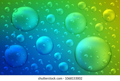 Light Blue, Green vector layout with circle shapes. Illustration with set of shining colorful abstract circles. Pattern can be used as texture of water, rain drops.