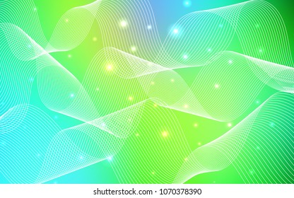 Light Blue, Green vector layout with festival confetti. Decorative shining illustration with ribbons on abstract template. New design for ad, poster, banner of your Party.