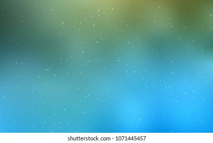Light Blue, Green vector layout with cosmic stars. Shining colored illustration with bright astronomical stars. Pattern for astrology websites.