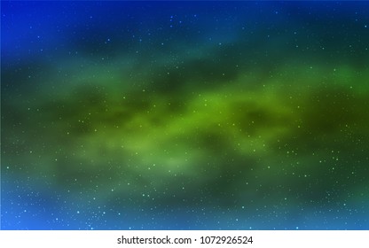 Light Blue, Green vector layout with cosmic stars. Modern abstract illustration with Big Dipper stars. Pattern for futuristic ad, booklets.