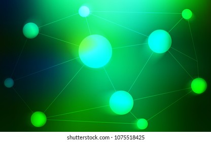 Light Blue, Green vector layout with circles, lines. Design with connection of dots and lines on colorful background. Pattern can be used for ads, leaflets.