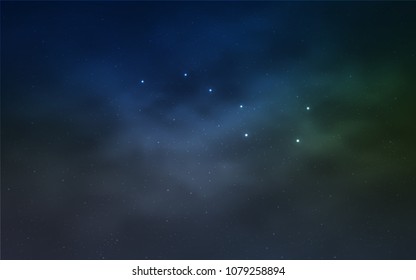Light Blue, Green vector layout with cosmic stars. Modern abstract illustration with Big Dipper stars. Smart design for your business advert.
