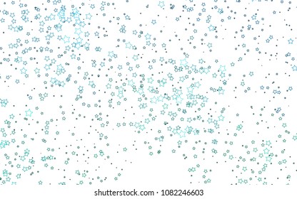 Light Blue, Green vector layout with bright stars. Modern geometrical abstract illustration with stars. The pattern can be used for wrapping gifts.